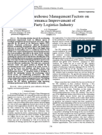 Impact of Warehouse Management Factors On Performance Improvement of 3rd Party Logistics Industry