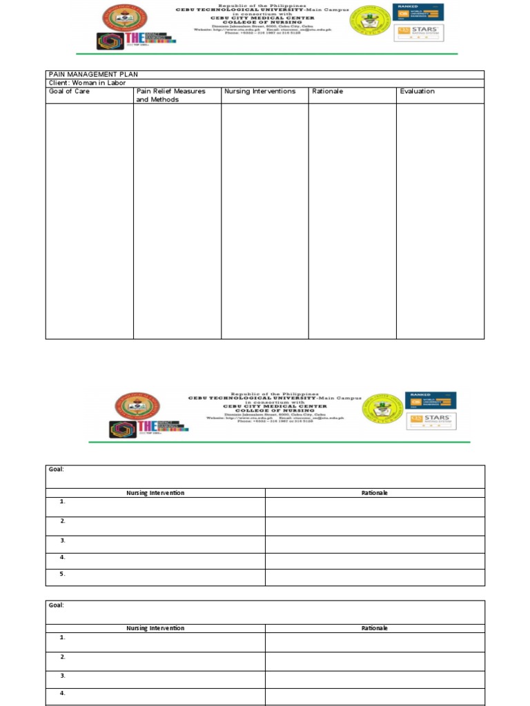Pain Management Plan | PDF