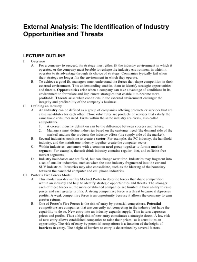 External Analysis | PDF | Competitiveness | Profit (Economics)