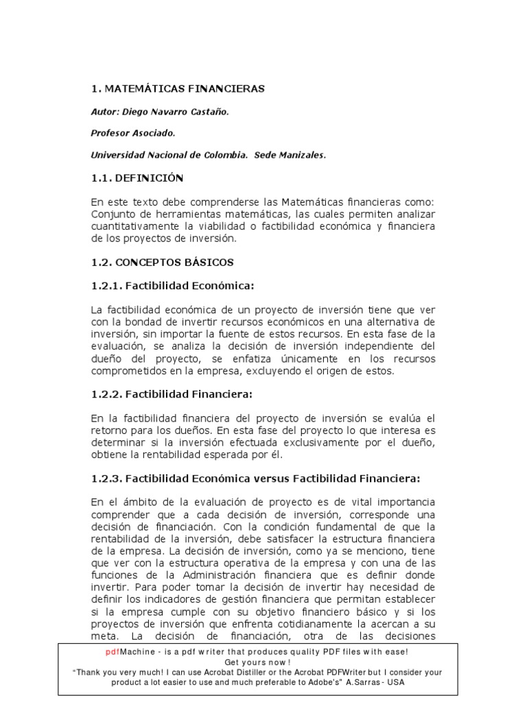Libro de Matematicas Financieras | PDF | Interés | Inflación