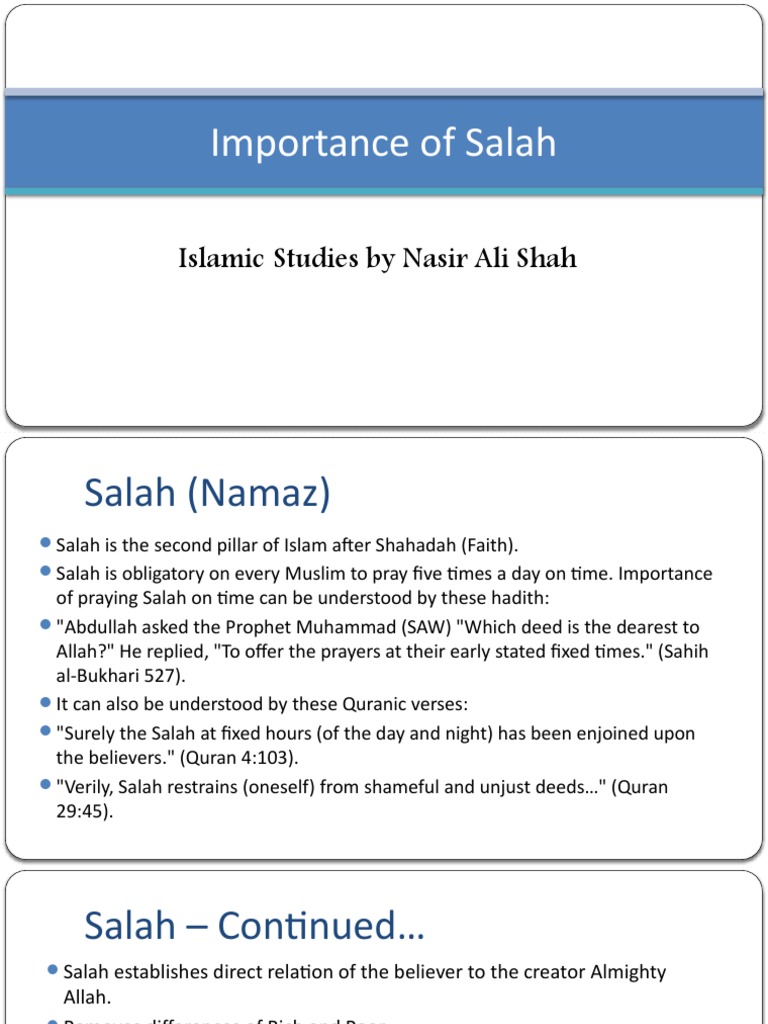 Importance of Salah | PDF | Quran | Islam