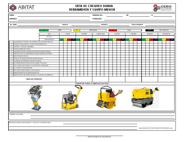 Checklist Compactadoras-Bailarinas | PDF