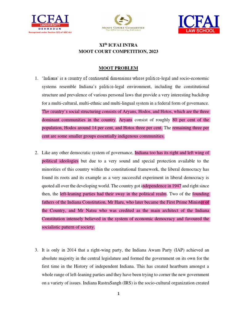 Moot Proposition | PDF