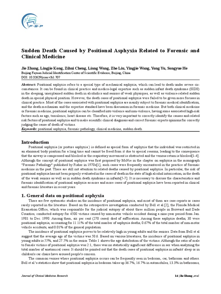 ASFIKSIA-sudden Death Caused by Positional Asphyxia | PDF | Heart | Vein