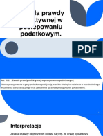 Zasada Prawdy Obiektywnej - Postępowanie Podatkowe