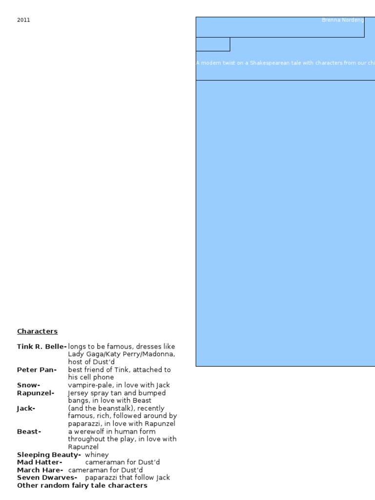 Modern Fairy Tale Reality Show Script | PDF | Rapunzel