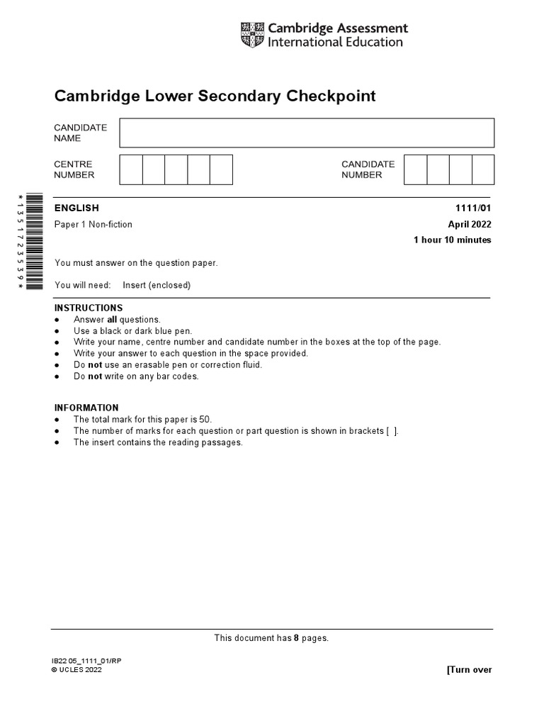 2022 english paper 1 pdf
