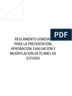 Reglamento General para La Presentación, Aprobación, Evaluación y Modificación de Planes de Estudio