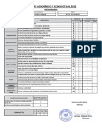 Reporte Académico Y Conductual 202 2: Secundaria