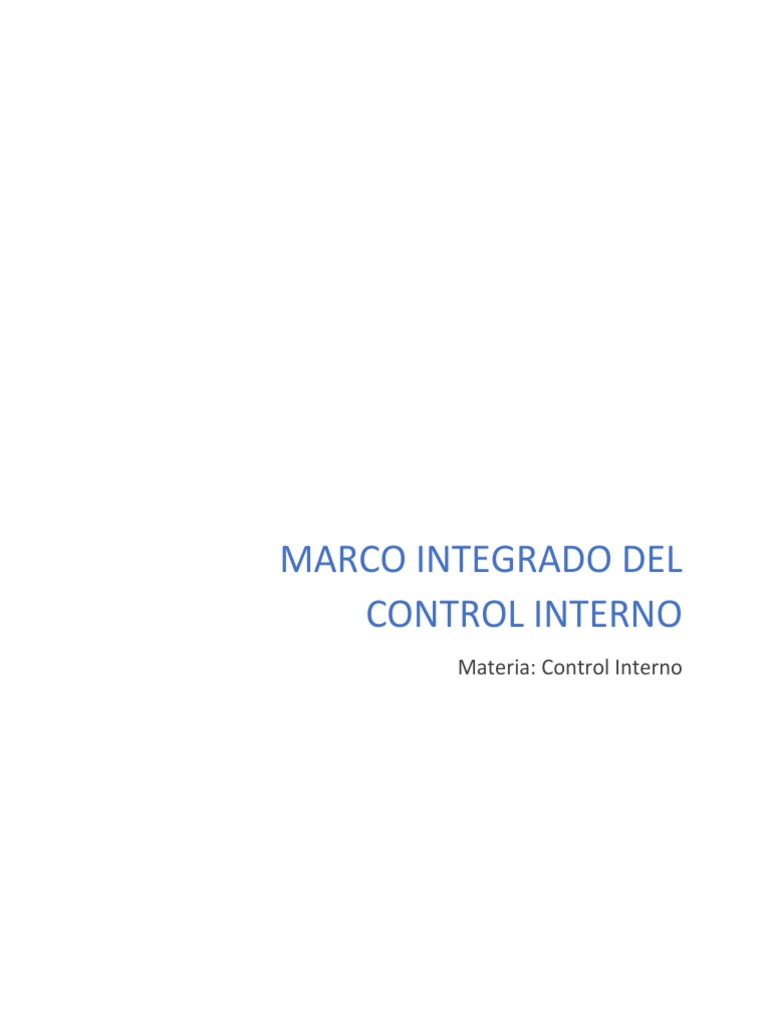 Marco Integrado de Control Interno COSO | PDF | Información ...