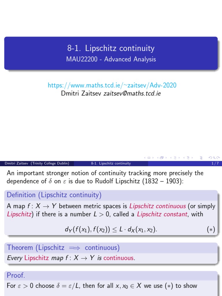 8 1 Lipschitz Continuity PDF