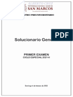 Solucionario General 1er Examen Ciclo Especial 2021-II