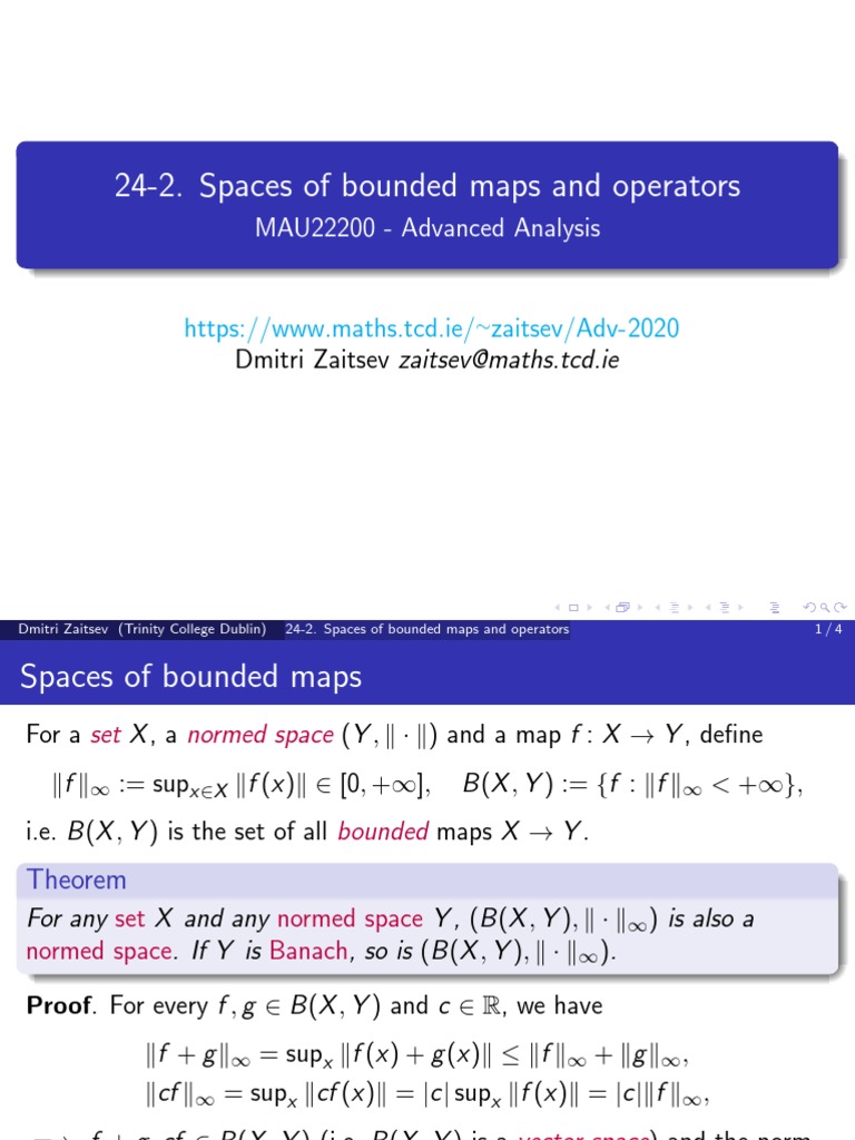 24 2 Spaces Bounded Maps Operators PDF Banach Space Geometry