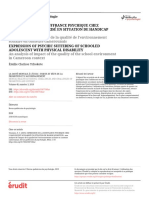 EXPRESSION DE LA SOUFFRANCE PSYCHIQUE CHEZ L'ADOLESCENT SCOLARISÉ EN SITUATION DE HANDICAP MOTEUR - Une Analyse de L'impact de La Qualité de L'environnement Scolaire en Contexte Camerounais