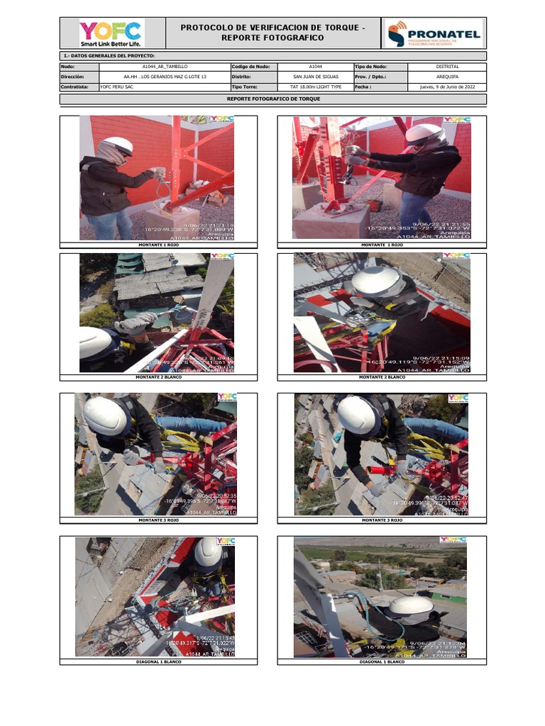 13.2 A1044 - Ar - Tambillo - Protocolo de Torque de Torre B | PDF