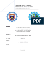 Informe de Química Orgánica POLÍMEROS