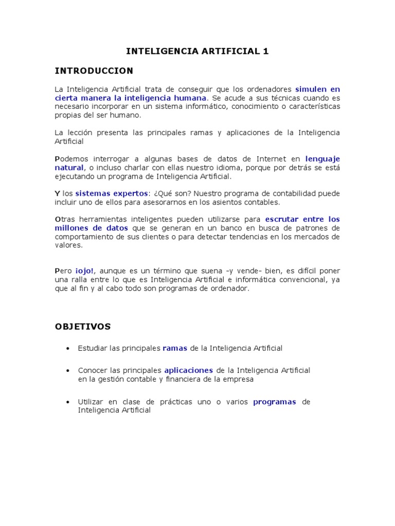 Capitulo 1 Introduccion A La Inteligencia Artificial - Aux | PDF | Red ...