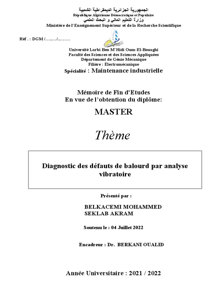 Diagnostic des défauts de balourd | PDF | Fréquence | Rotation
