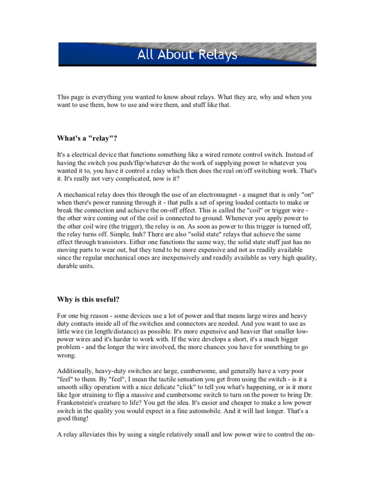 Relay Pdf Switch Relay