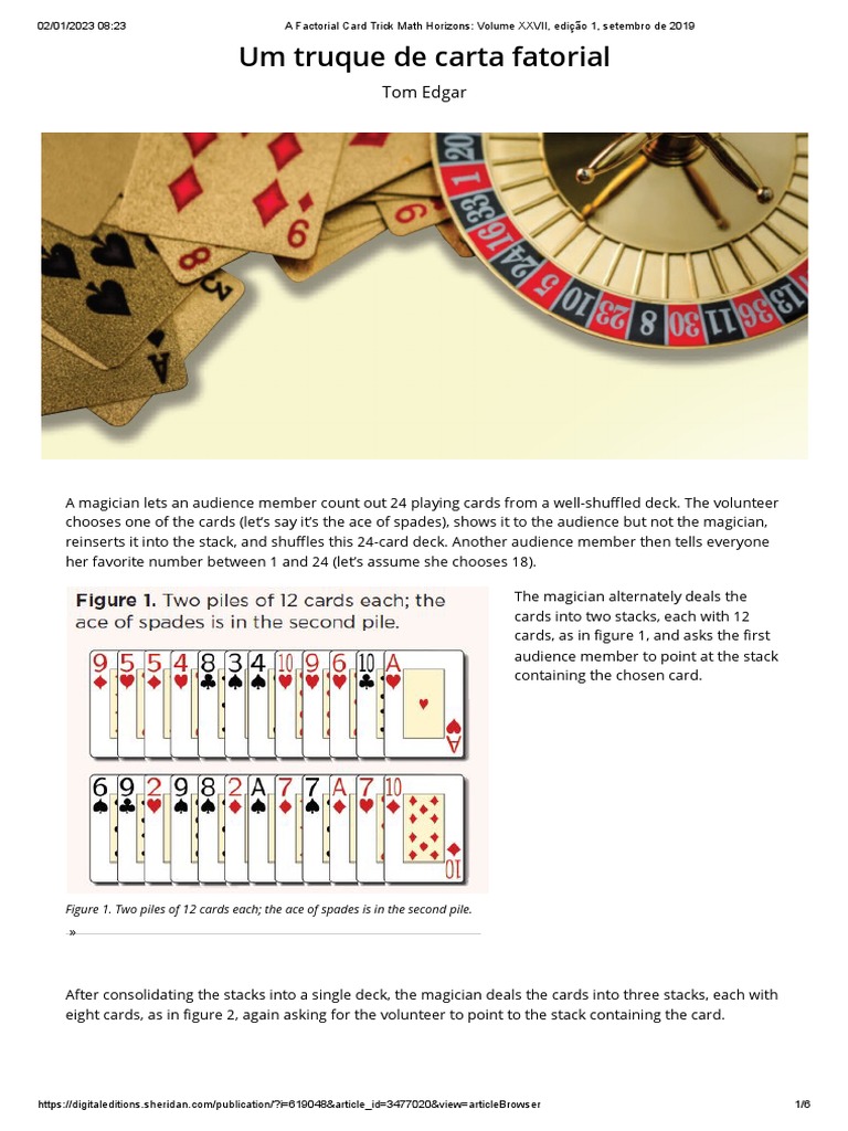 A Factorial Card Trick Math Horizons Volume XXVII, Edição 1, Setembro