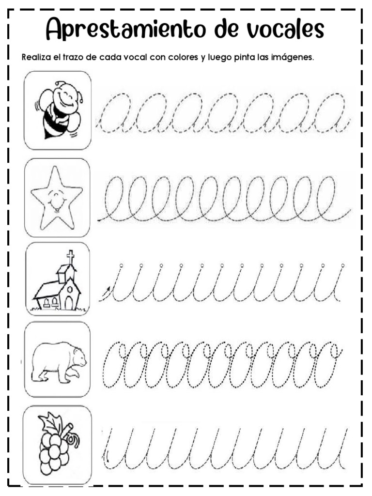 Caligrafa De Las Vocales En Pdf Para Imprimir Imagenes