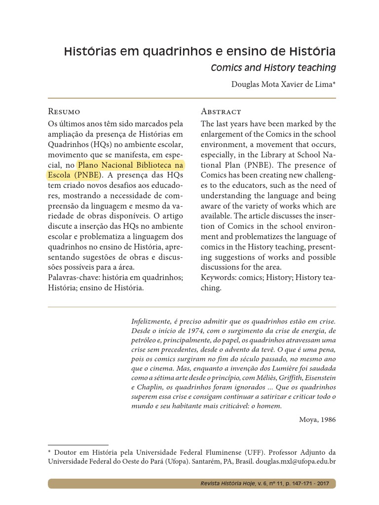 Histórias em Quadrinhos e Ensino de História | PDF