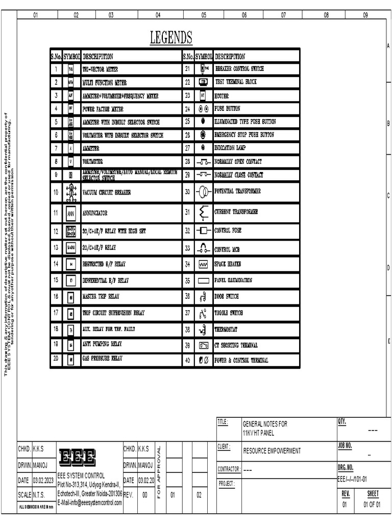 11kvht Panel 1 Incomer 3 Outgoing Pdf Switch Relay