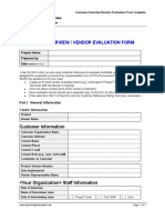 Customer Reference Rating Form