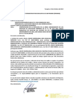 Carta de solvencia económica para obra de mejoramiento de I.E. José Carlos Mariátegui