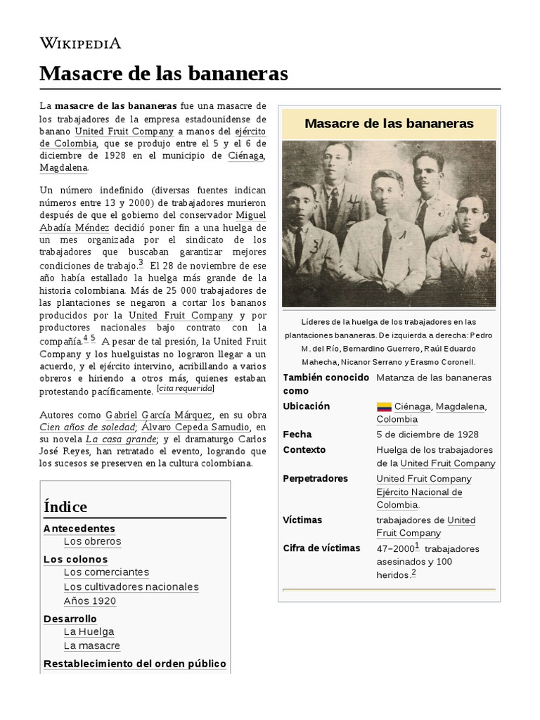 Masacre de Las Bananeras | PDF