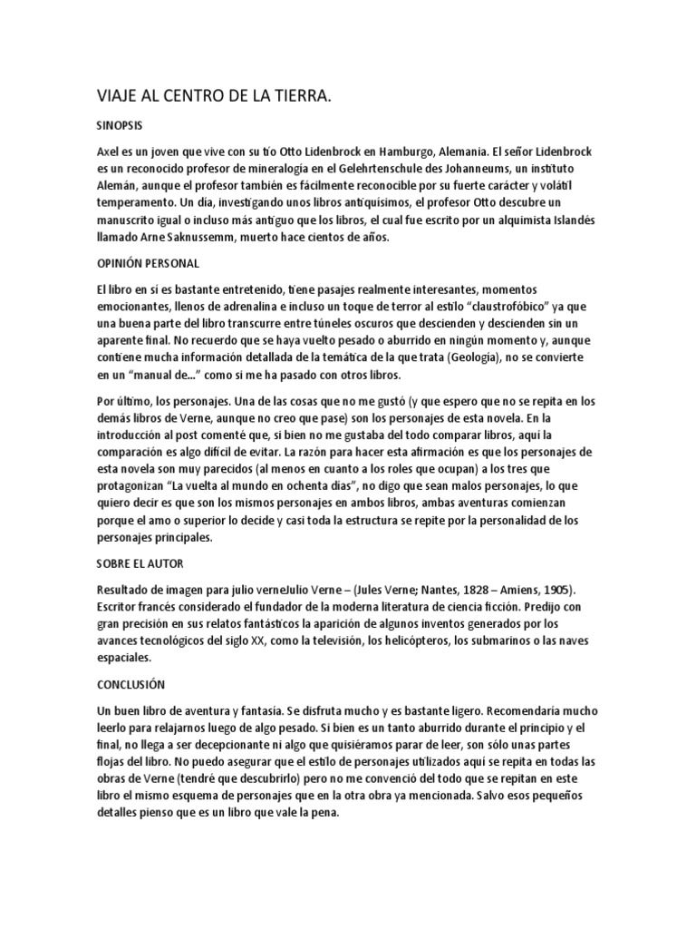 Viaje Al Centro de La Tierra PDF Viaje al centro de la Tierra