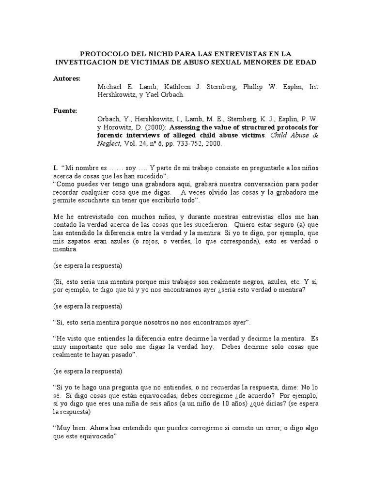 Protocolo nichd pdf