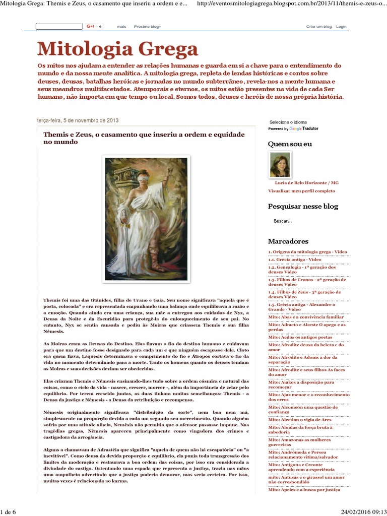 Themis e Zeus: Justiça na Mitologia Grega | PDF | Divindades gregas ...