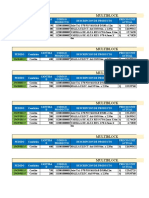 Multi-pedido documento con detalles de productos de construcción