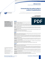 Communication For Patient Safety in Pediatric Hospitalization
