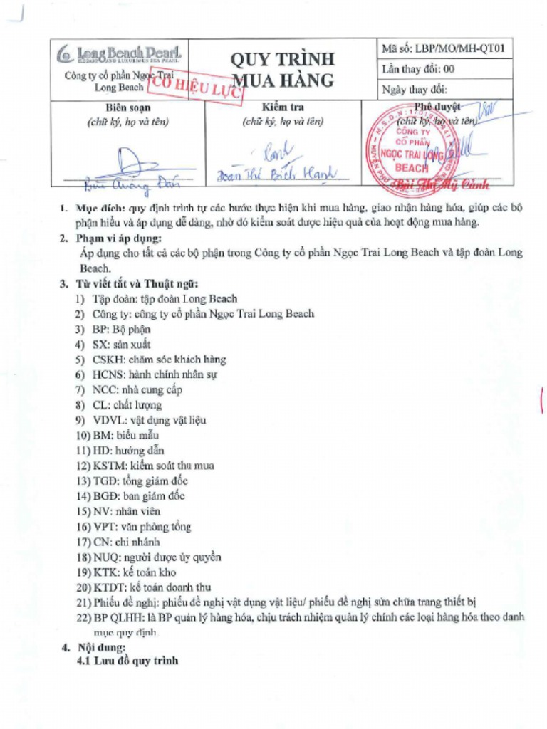 Quy Trinh Mua Hang Cua Cong Ty