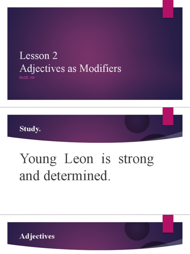 Lesson 2 Adjectives As Modifiers | PDF