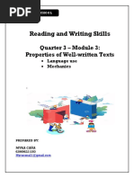 Quarter 3 Module 3 Reading and Writing