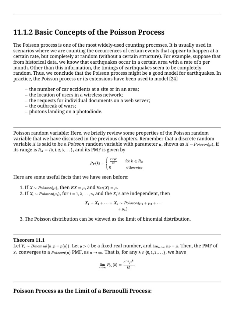 Basic Concepts of The Poisson Process | PDF | Statistical Theory ...