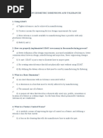 Questionnaire On Geometric Dimensions and Tolerances