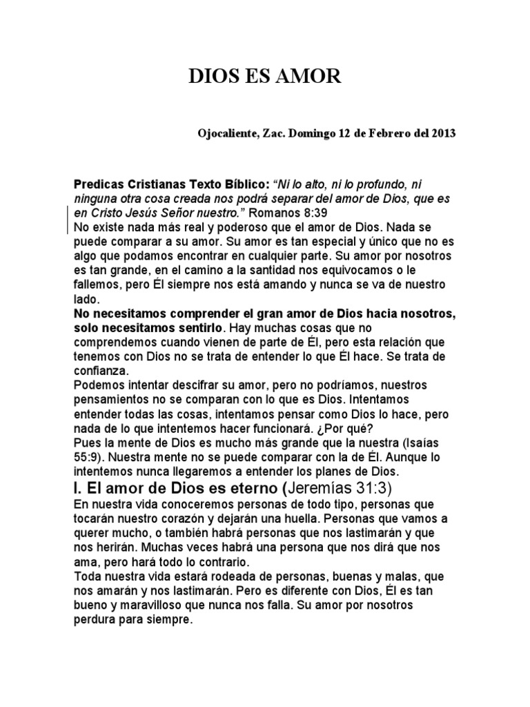 El Amor Eterno de Dios | PDF | Amor | Dios