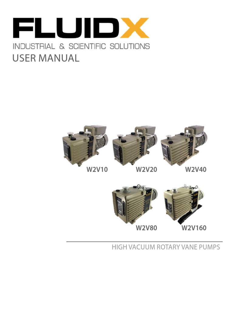 FX Rotary Vane Vacuum Pump Manual PDF Pump Vacuum