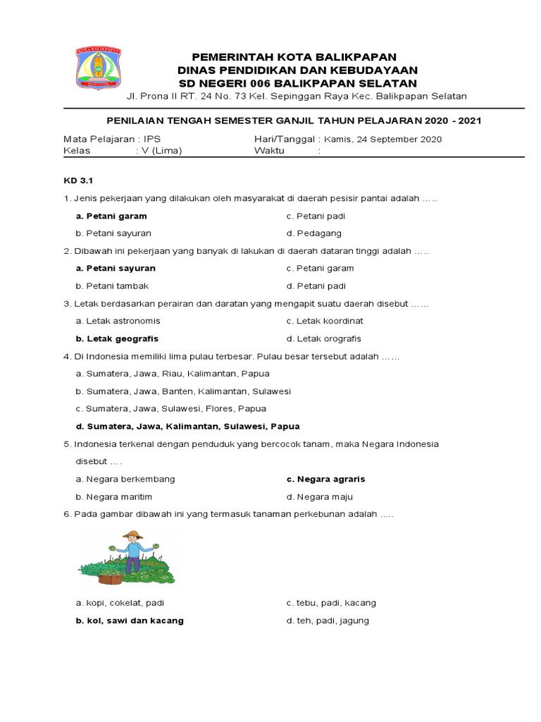 Latihan Soal IPS Kelas 5 Semester 2: Sukses Belajar Kurtilas