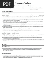 Vohra Bhawna Resume