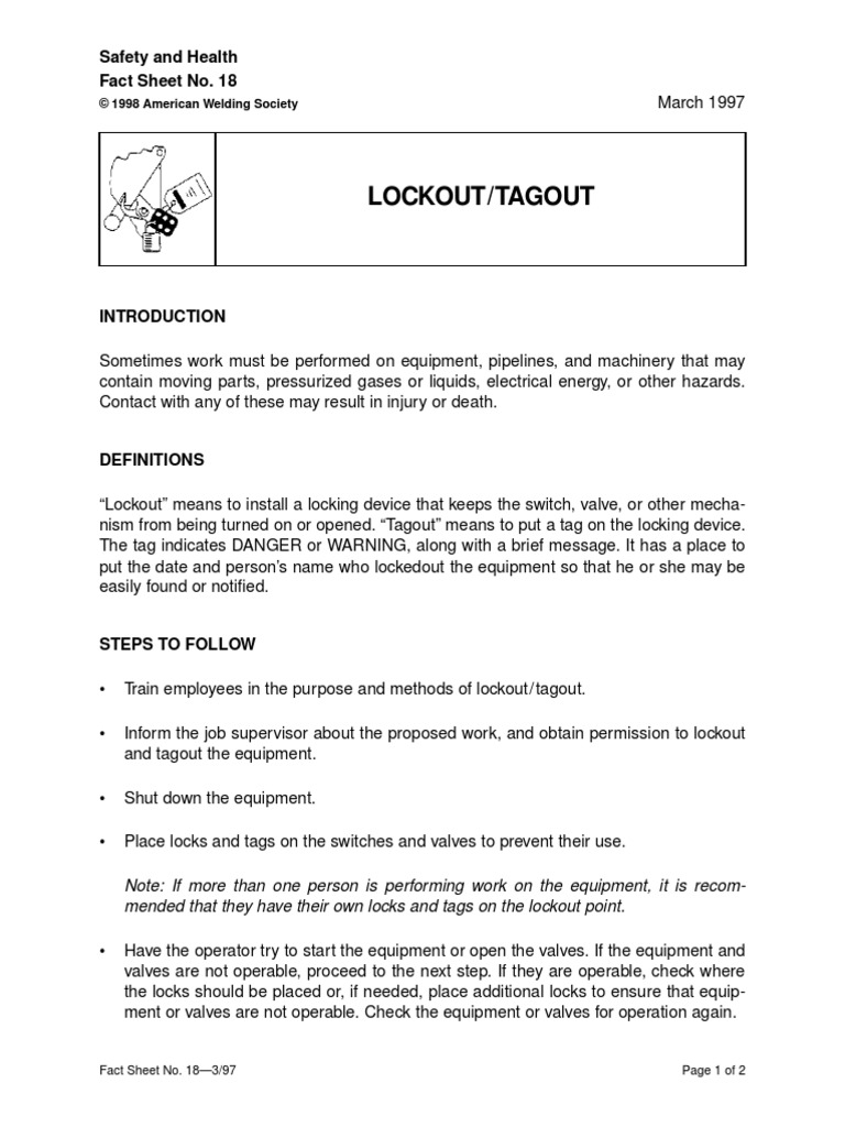 18 Lockout-Tagout | PDF | Safety | Occupational Safety And Health