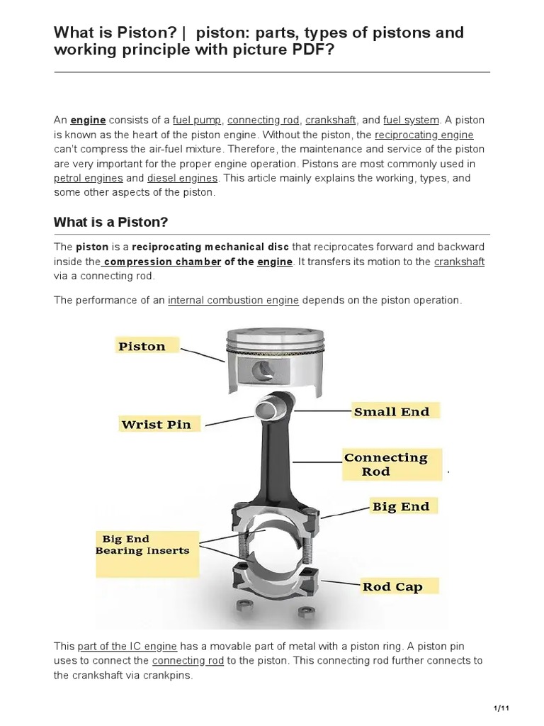 What Is Piston How Does A Piston Work PDF Piston Internal