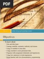 Lesson 04 - Primitive Data Types I