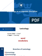 Lexicology As A Discipline