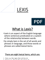 What is Lexis - The 8 Parts of Speech and 7 Aspects of Lexis in Grammar