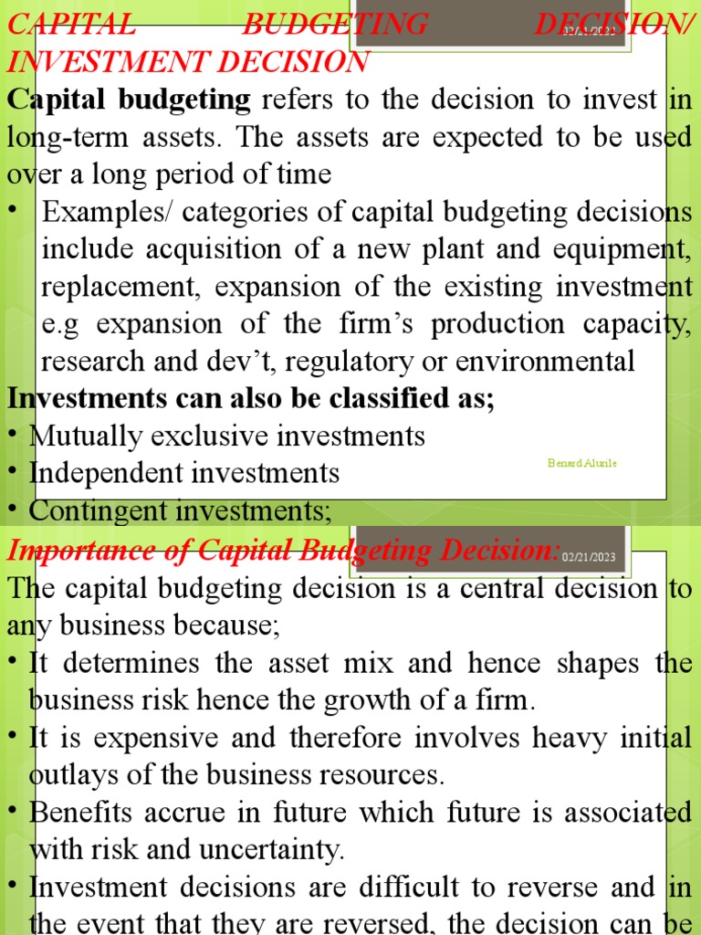 Investment Notes PDF Net Present Value Internal Rate Of Return